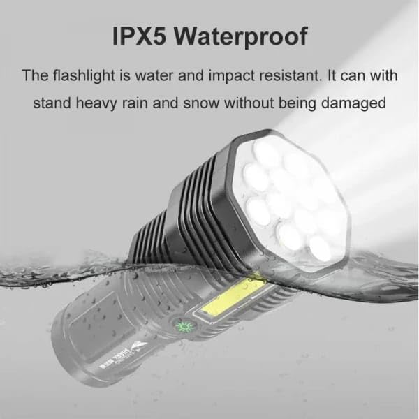 12 LED Flashlight COB Side Light USB Rechargeable Strong Light Flashlight Waterproof Outdoor Household Portable Long-Range Led Torch Light Hiking Camping Outdoor Side Light Flashlight 12 LED Flashlight COB Side Light USB Rechargeable Strong Light Flashlight Waterproof Outdoor Household Portable Long-Range Led Torch Light Hiking Camping Outdoor Side Light Flashlight